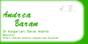 andrea baran business card